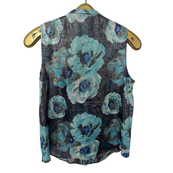 J. Crew Ruffle-front top in floral-print jacquard sz Sm - Picture 3 of 6